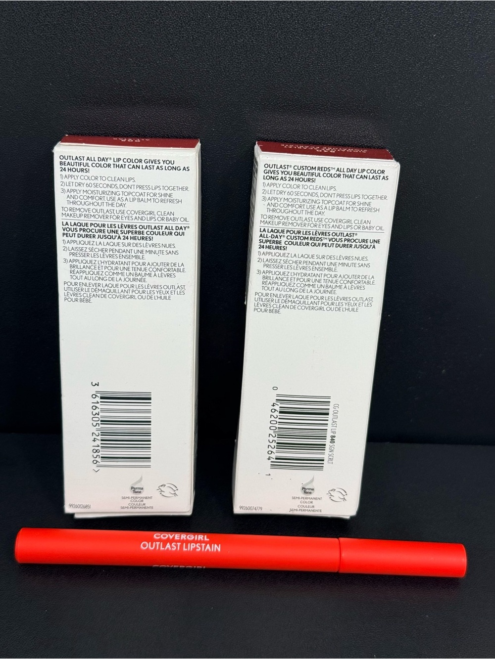 NIB-COVERGIRL Outlast All-Day Lip Color Duo Red/Pink Shades and Lip Stain Stick - Picture 2 of 11